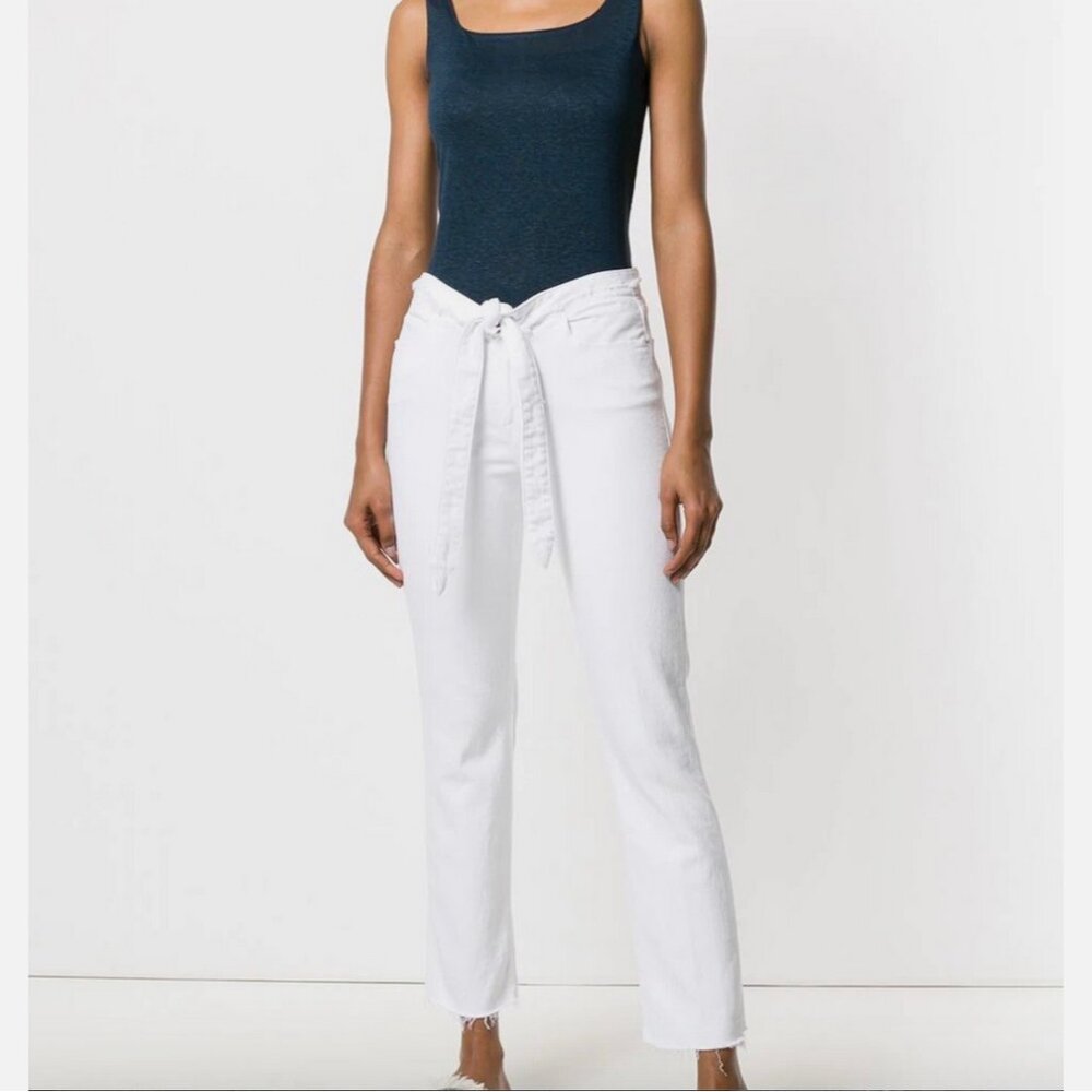 Frame Le High Straight Tie Waist High Rise Denim